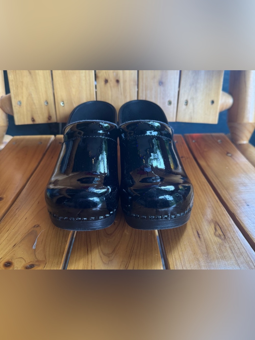 Women’s Black Patent Slip-On Clogs